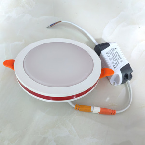 파란색 테두리 + 흰색 원형 LED 패널 통 9W 18W 24W 36W LED 패널 조명 AC85-265V 매입형 천장 패널 램프