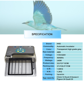 <span class=keywords><strong>HHD</strong></span> automatique de marque <span class=keywords><strong>hhd</strong></span> 12 incubateur d'oeufs de poulet YZ9-12 - Product Image 4