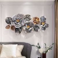 Décoration murale suspendue en métal doré de style nordique 120x60cm, motif floral printanier, pour hôtel, modèle personnalisé, livraison directe DDP