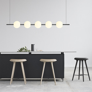 <span class=keywords><strong>Luminaire</strong></span> suspendu de style nordique pour restaurant, postmoderne, 4 lumières, noir, or, <span class=keywords><strong>verre</strong></span>, lampes suspendues pour salle à manger, cuisine, bar - Product Image 6
