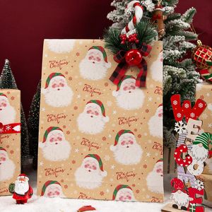 Christmas <b>Wrapping</b> <b>Paper</b> Kraft Brown Santa Claus Design 17 In X 32.8 Ft Roll For Holiday Gift Packaging - Product Image 3
