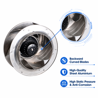 Ventilateur centrifuge Holafan 220/230V IP44 en alliage d'aluminium, 1350/1500 tr/min, à pales courbées vers l'arrière, pour machine CNC