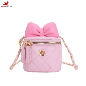 <b>Black</b> Quilted <b>Mini</b> <b>Bag</b> Children's <b>Bag</b> New <b>Mini</b> Cute Bow Chain Cross Body Kid's <b>Bag</b> Girl's Shoulder <b>Bag</b> RTS Bulk Mixed Order - Product Image 1