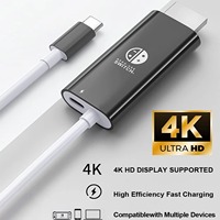 Cable Adaptador de Carga Rápida Tipo-C a HDTV 4K 60Hz PD 100W para Switch 1/2, Laptop, Teléfono Móvil, Consola de Juegos, Steam Deck, USB C Hub