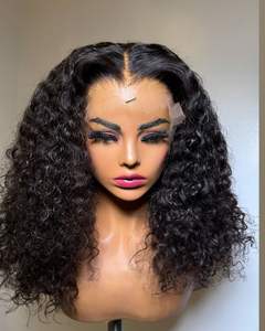 Perruque en cheveux humains courts et bouclés de haute qualité HD 13x4 perruque en cheveux bruts vierges brésiliens 200% perruques Lace Front sans colle en gros - Product Image 3