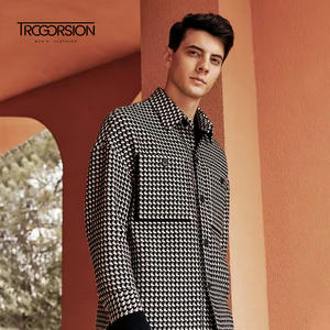 2025 hommes coupe ajustée <span class=keywords><strong>pied</strong></span> <span class=keywords><strong>de</strong></span> <span class=keywords><strong>poule</strong></span> Blazer décontracté italien simple boutonnage mariage bal fête costume grande taille peigné affaires costumes - Product Image 2