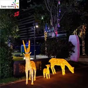 Decoración de renos LED 3D personalizable-Adorno de césped de Navidad de metal para jardines, centros comerciales, patios, porches-2025 vendedor caliente - Product Image 4