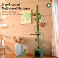 Arbre à chat personnalisé avec logo, du sol au plafond, multi-niveaux, tour d'escalade, hamac, griffoir en sisal pour 2 à 3 chats, OEM ODM