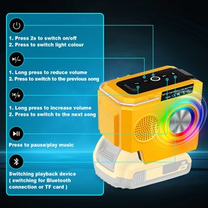 <span class=keywords><strong>Altavoz</strong></span> Inalámbrico Portátil Compatible con Batería de Iones de Litio Dewalt de 20 V, <span class=keywords><strong>Altavoz</strong></span> Bluetooth Inalámbrico para Acampar, el Hogar y Fiestas - Product Image 5