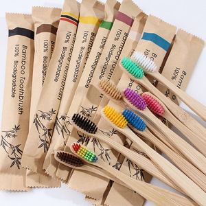 Spazzolini da Denti Ecologici Naturali Morbidi Vegani Organici in Legno Confezionati Singolarmente per Viaggi e Hotel per Adulti - Product Image 1