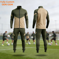 Survêtement d'entraînement à manches longues pour club de football, coupe ajustée, décontracté, veste et pantalon de football pour hommes