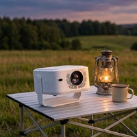 Projecteur intelligent portable d'extérieur JUNUO HY450max Android 14 LED 1080P 800 Lumens 2G 32 Go de stockage WiFi6 avec écran LCD et lentille en verre