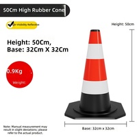 Tige de connexion télescopique en caoutchouc PVC pour cône de signalisation routière, réfléchissante rouge et blanche, pour avertissement de sécurité routière, montage au sol, sans son
