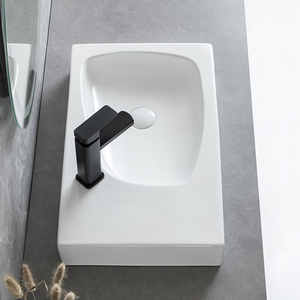 Lavabo de Porcelana Artística de Alta Calidad para Baños, Lavabos Rectangulares de Sobremesa, Lavabo de Diseño Moderno - Product Image 3