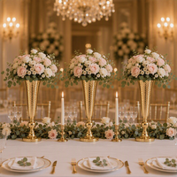 Vase à fleurs en fer doré de style européen, centre de table de mariage, marqueur d'allée pour la décoration de la maison et des hôtels