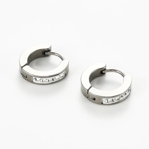 1Pair Stainless Steel Crystal Zircon Small Circle Round Hoop <b>Earrings</b> For Women <b>Men</b> Shiny Brincos <b>Huggie</b> Ear Cuff Party Jewelry - Product Image 3