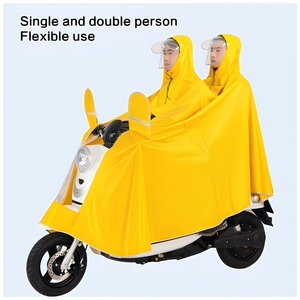 Nouvelle bâche de <span class=keywords><strong>pluie</strong></span> réutilisable en PVC écologique de haute qualité, coupe-vent et imperméable, pour deux personnes, pour moto et vélo électrique - Product Image 2