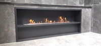 Cheminée à éthanol à flamme moderne et réaliste Cheminée à combustion en acier à insertion de dernière technologie pour une ambiance de restaurant