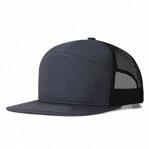 Wholesale High Quality 7 Panel Snapback Gorras Richardson 168 <b>Flat</b> Bill Mesh Trucker <b>Hat</b> Blank - Product Image 6