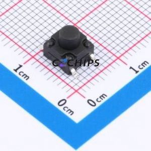 TS017A-TBY1EH6.0 Tactile Switch SMD-4P,6.1x6.1mm Switch Single Pole Single Throw Round Button 1.8N Vertical Mount - Product Image 1