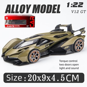 Simulación de fundición a presión para niños, modelo de coche deportivo <span class=keywords><strong>Rambo</strong></span> & Gini V12, de aleación, rebote force Boy, adornos de colección, 1:22 - Product Image 5