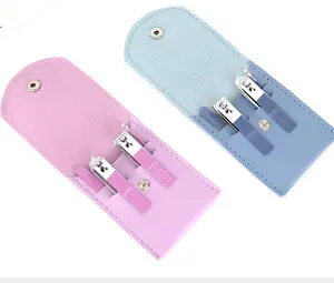 Kẹo màu 4pcs cắt móng tay Kit Cắt móng tay móng chân và làm móng Set với PU Túi da