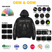 Sudadera con Capucha Personalizada con Estampado DTG, 100% Algodón, 420 g/m², Lavado Ácido Ligero, Estilo Desgastado, Talla Grande, Ropa Urbana para Hombre
