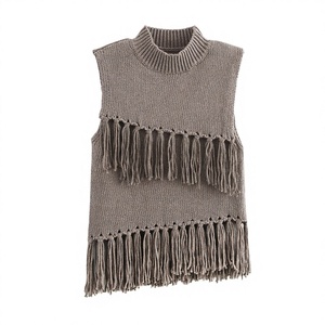 Camisetas sin Mangas de Punto con Cuello Redondo y Borlas, Transpirables, Casuales y Elegantes para Mujer, 2025 - Product Image 4