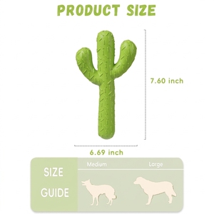 Jouets à mâcher <span class=keywords><strong>pour</strong></span> chiens en caoutchouc durable, écologiques, motif dessin animé, <span class=keywords><strong>pour</strong></span> mâcheurs agressifs, jouets résistants en forme de cactus, nettoyage des dents, entraînement interactif - Product Image 2