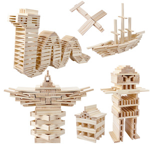 Juego de bloques de madera personalizados de 51 piezas, juegos educativos, torre de apilamiento, construcción digital con dados de 4 piezas - Product Image 2
