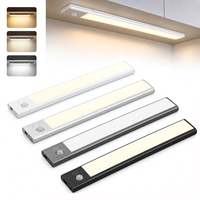 Lámpara LED de Aluminio con Sensor de Movimiento, Recargable, Magnética, para Gabinete, Bajo Encimera, Luz Nocturna para Cocina, Dormitorio, Escalera, Fábrica OEM