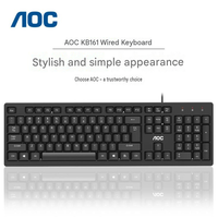 Nouveau clavier filaire AOC KB161, 104 touches, USB 3.0, Plug and Play, ergonomique, en plastique, disposition anglaise, pour ordinateur de bureau, ordinateur portable, bureau