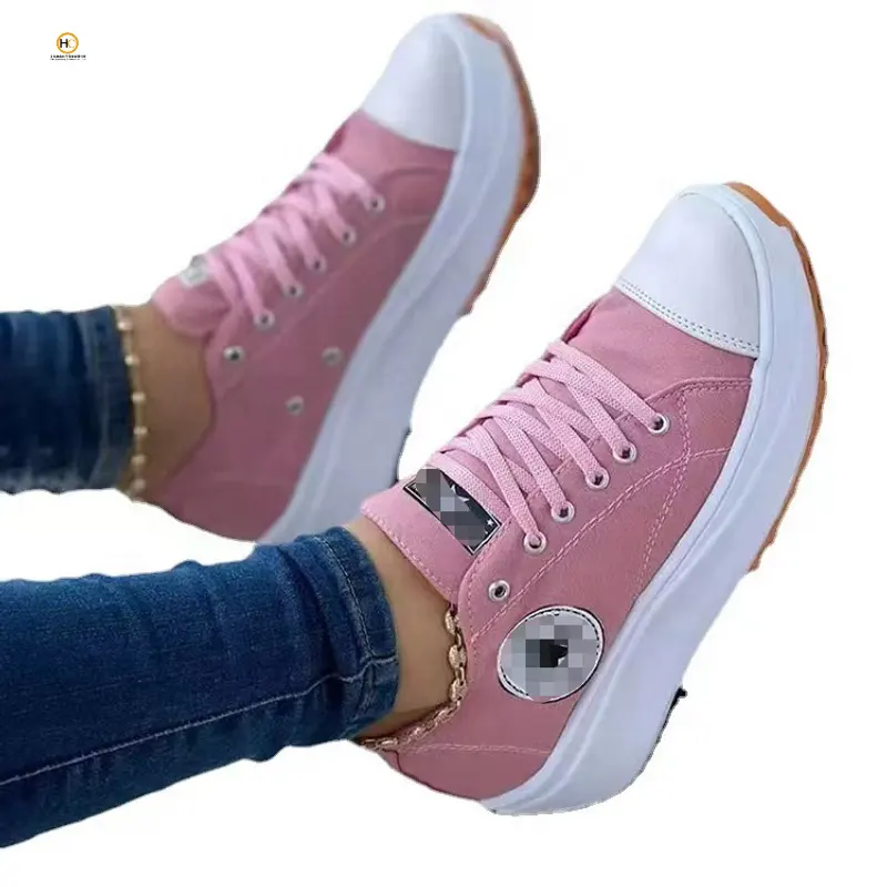 2022 New Low-Top Single Shoes Women'S Thick-Soled Canvas Shoes Women'S Canvas Spot Sponge Cake Bottom Large Size Women'S Shoes