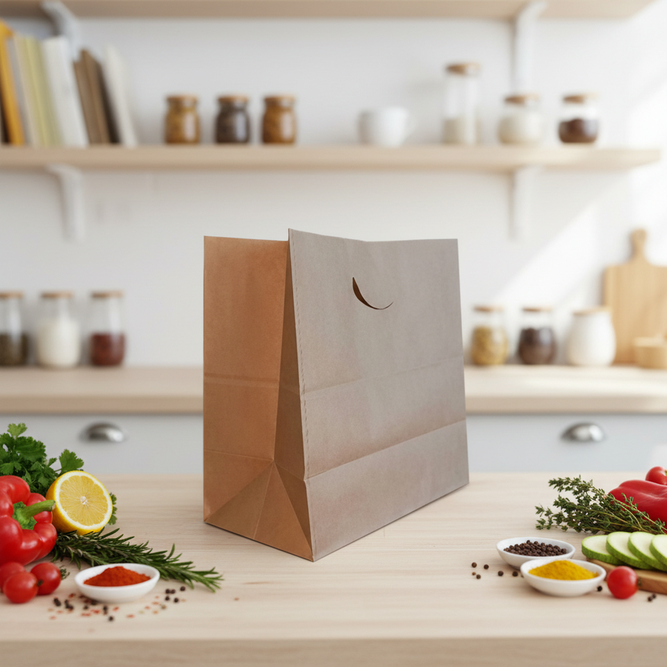 Customized Wholesale Kraft Paper Takeaway Die Cut Handle Paper Bag With ...