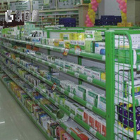 Étagères de pharmacie modernes en acier pour la décoration intérieure des pharmacies