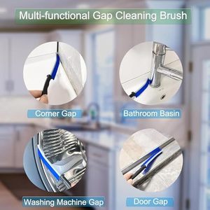 Hard-Bristled Dead-Angle Deep Tile Joints Crevice Cleaning Brush Long Handle Durable Nylon Bathroom Kitchen <b>Shower</b> Sink Cleaning - Product Image 2