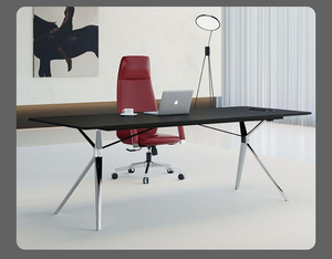 Muebles de Oficina Ejecutivos de Diseño Moderno, Escritorio en Forma de L para Jefe/CEO con Patas de Aleación de Aluminio Electrochapado Sólido - Product Image 5