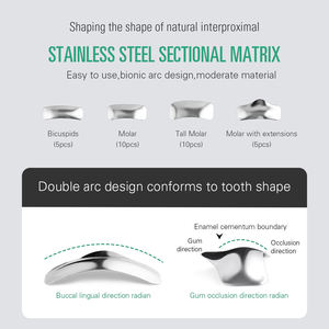 Kit universale di ricambio per denti completi di ricarica in metallo sagomato sezionale a matrice dentale con chiusura a molla - Product Image 6