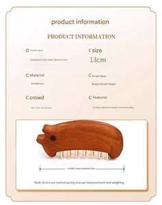 Peine de latón <span class=keywords><strong>para</strong></span> masaje capilar y tabla Gua Sha multiusos <span class=keywords><strong>para</strong></span> mujeres, herramienta de cuidado de <span class=keywords><strong>la</strong></span> salud TCM <span class=keywords><strong>para</strong></span> meridianos del cuerpo y vientre - Product Image 6