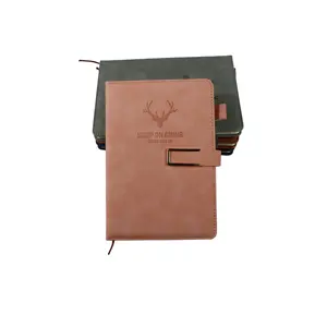 Print factory PU sheepskin bark leather A5 B5 A6 custom notebook journal U shaped buckle hardcover luxury book