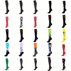 Nouvelles chaussettes de compression unisexe élastiques pour activités de plein air, respirantes en nylon, pour femmes, fitness, sport, <span class=keywords><strong>camping</strong></span>, football, protection des mollets - Product Image 1