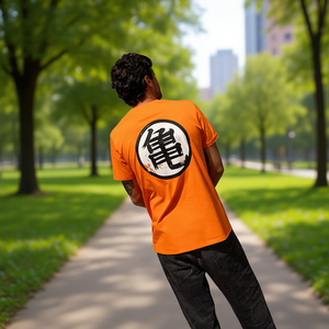 T-shirt orange Kame Kanji pour hommes, vêtements décontractés, chemise promotionnelle - Product Image 3