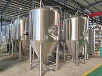 Fermenteur isobare conique à paroi simple de 600 L en acier inoxydable avec réservoir sous pression pour la fermentation primaire de l'alcool et trappe latérale