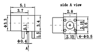 Conectores Coaxiales RF PCB Mini de 4 Patas, Ángulo Recto, Macho, con Retención Completa, Tipo de Enchufe SSMP SMPM