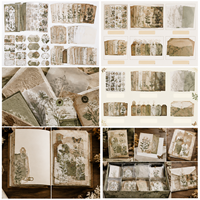 Kit de Journal Créatif Vintage Botanique en Gros pour OEM avec Autocollants, Papiers, Étiquettes en Vélin et Enveloppes