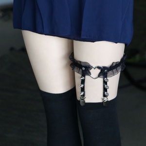 <span class=keywords><strong>Jarretelles</strong></span> <span class=keywords><strong>en</strong></span> dentelle pour femmes, 1 pièce, anneau de jambe cloutée, élastique, Sexy, mat - Product Image 2