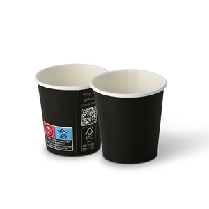 Gobelets en papier mini espresso à paroi simple, bio-revêtement, noirs, Ø 62 mm, 4 oz, 100 ml, manipulation facile et installation rapide - Product Image 6