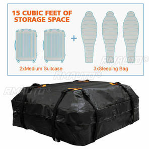600D/420D 120x90x44cm Large Waterproof Car Cargo Roof Bag Rooftop Luggage Carrier <b>Black</b> <b>Storage</b> <b>Cube</b> Bag Travel SUV Van for Cars - Product Image 5