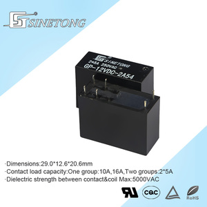 Relais mécanique Sinetong GP 24V 10A SPDT-NO*2 5 broches, relais électromagnétique étanche, 10A 20A, haute puissance, miniature /TUV/CQC - Product Image 3