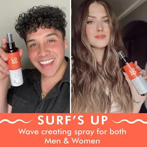 Spray texturé de marque privée pour cheveux Spray volumateur Spray au sel de mer pour cheveux Hommes et femmes Surf Beach Waves Spray capillaire